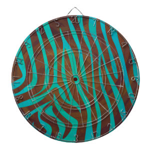 Zebra bruin en Blauwgroen afdrukken Dartbord