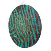 Zebra bruin en Blauwgroen afdrukken Dartbord (Voorkant Rechts)