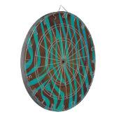 Zebra bruin en Blauwgroen afdrukken Dartbord (Voorkant Links)
