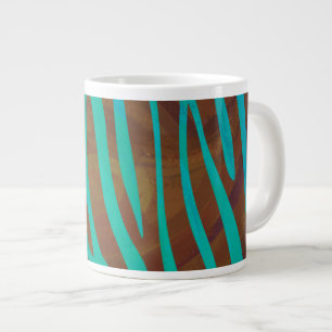 Zebra bruin en Blauwgroen afdrukken Grote Koffiekop