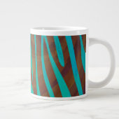 Zebra bruin en Blauwgroen afdrukken Grote Koffiekop (Rechts)