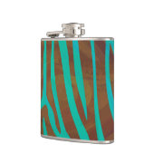 Zebra bruin en Blauwgroen afdrukken Heupfles (Links)