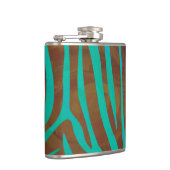 Zebra bruin en Blauwgroen afdrukken Heupfles (Rechts)