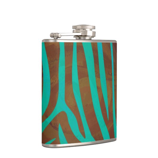 Zebra bruin en Blauwgroen afdrukken Heupfles (Rechts)