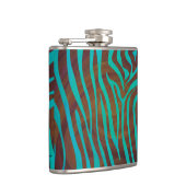 Zebra bruin en Blauwgroen afdrukken Heupfles (Rechts)