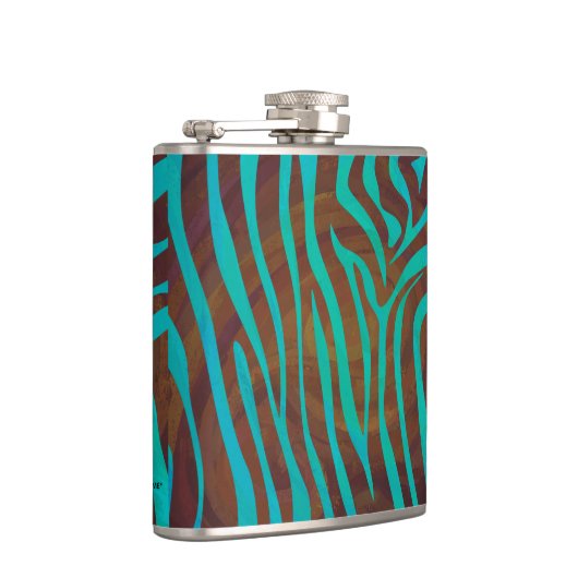 Zebra bruin en Blauwgroen afdrukken Heupfles (Rechts)