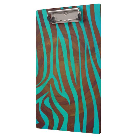 Zebra bruin en Blauwgroen afdrukken Klembord (Links)