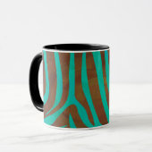 Zebra bruin en Blauwgroen afdrukken Mok (Voorkant links)