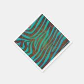 Zebra bruin en Blauwgroen afdrukken Servetten (Hoek)