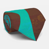 Zebra bruin en Blauwgroen afdrukken Stropdas (Opgerold)