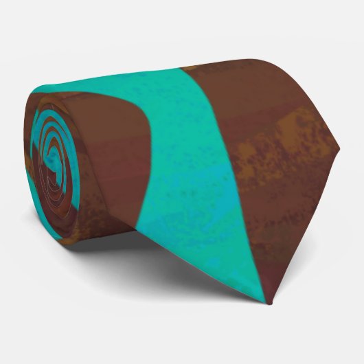 Zebra bruin en Blauwgroen afdrukken Stropdas (Opgerold)