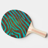 Zebra bruin en Blauwgroen afdrukken Tafeltennisbatje (Zijkant)