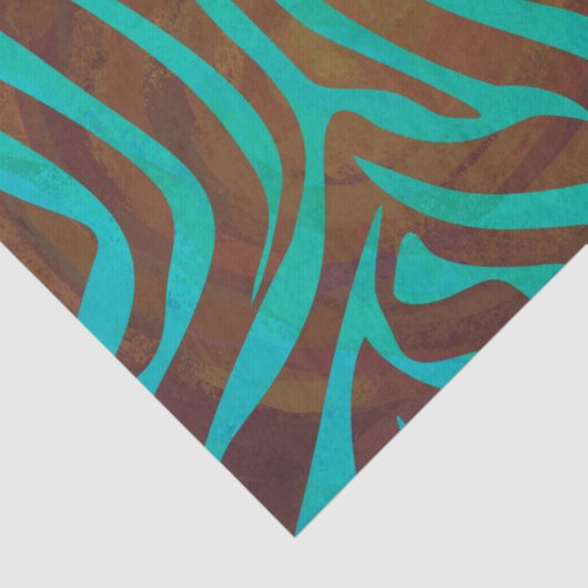 Zebra bruin en Blauwgroen afdrukken Tissuepapier (Detail)
