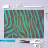 Zebra bruin en Blauwgroen afdrukken Tissuepapier (Craft)