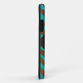 Zebra bruin en Blauwgroen met monogram Case-Mate iPhone Case (Achterkant/rechts)