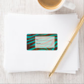 Zebra bruin en Blauwgroen met monogram Etiket (Insitu)