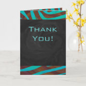 Zebra bruin en Blauwgroen met monogram Kaart (Gele Bloem)