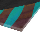 Zebra bruin en Blauwgroen met monogram Snijplank (Hoek)