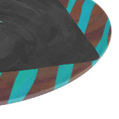 Zebra bruin en Blauwgroen met monogram Snijplank (Hoek)