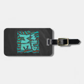 Zebra bruin en Blauwgroen "Wild Me Design" Bagagelabel (Voorkant horizontaal)