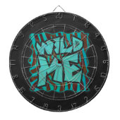 Zebra bruin en Blauwgroen "Wild Me Design" Dartbord (Voorkant)