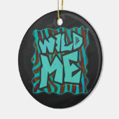 Zebra bruin en Blauwgroen "Wild Me Design" Keramisch Ornament (Links)
