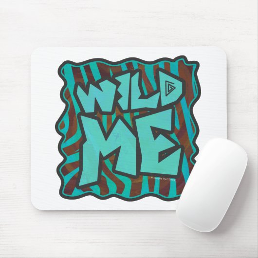 Zebra bruin en Blauwgroen "Wild Me Design" Muismat (Met muis)