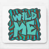 Zebra bruin en Blauwgroen "Wild Me Design" Muismat (Voorkant)