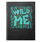 Zebra bruin en Blauwgroen "Wild Me Design" Notitieboek (Voorkant)