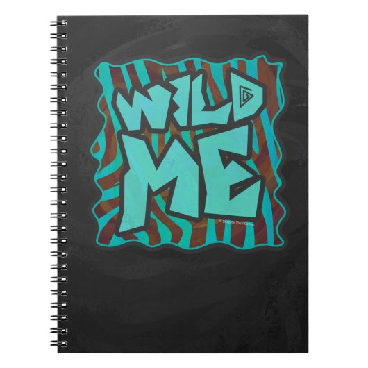 Zebra bruin en Blauwgroen "Wild Me Design" Notitieboek (Voorkant)