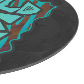 Zebra bruin en Blauwgroen "Wild Me Design" Snijplank (Hoek)