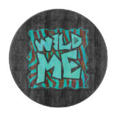 Zebra bruin en Blauwgroen "Wild Me Design" Snijplank (Voorkant)