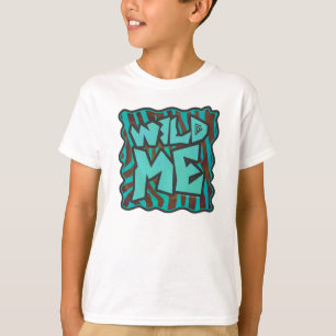 Zebra bruin en Blauwgroen "Wild Me Design" T-shirt