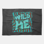 Zebra bruin en Blauwgroen "Wild Me Design" Theedoek (Horizontaal)