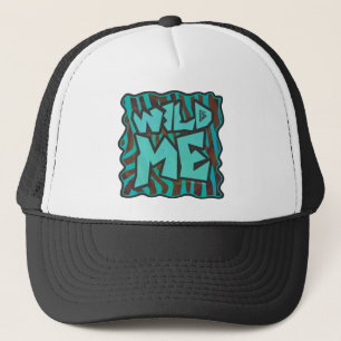 Zebra bruin en Blauwgroen "Wild Me Design" Trucker Pet