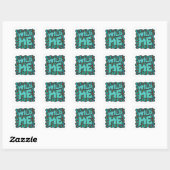 Zebra bruin en Blauwgroen "Wild Me Design" Vierkante Sticker (Vel)