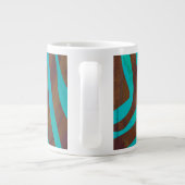 Zebra Bruin en Teal met Monogram Grote Koffiekop (Achterkant)