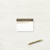 Zebra Bruin Goud Glans Glamouruze Persoonlijke Post-it® Notes (Op bureau)