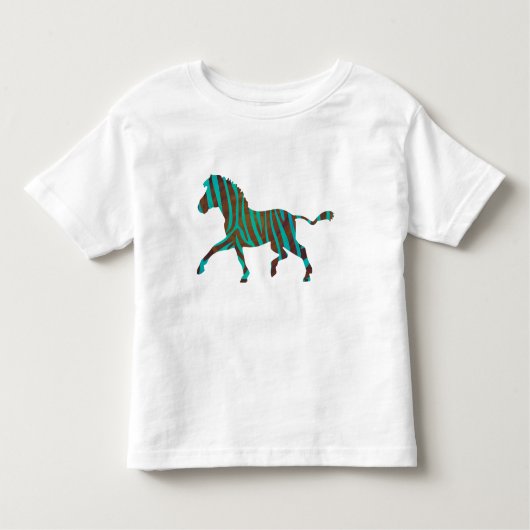 Zebra bruine en Blauwgroen shirten Kinder Shirts (Voorkant)