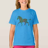 Zebra bruine en Blauwgroen shirten T-shirt (Voorkant)