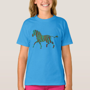 Zebra bruine en Blauwgroen shirten T-shirt