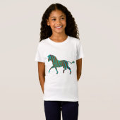 Zebra bruine en Blauwgroen shirten T-shirt (Voorkant volledig)