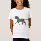 Zebra bruine en Blauwgroen shirten T-shirt (Voorkant)