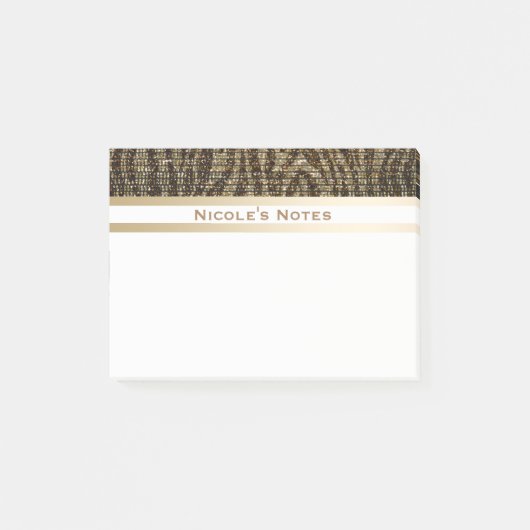 Zebra Bruine Goud Glitter Glam Modieus Persoonlijk Post-it® Notes (Voorkant)
