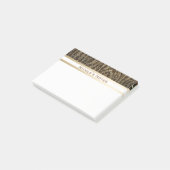 Zebra Bruine Goud Glitter Glam Modieus Persoonlijk Post-it® Notes (Schuin)
