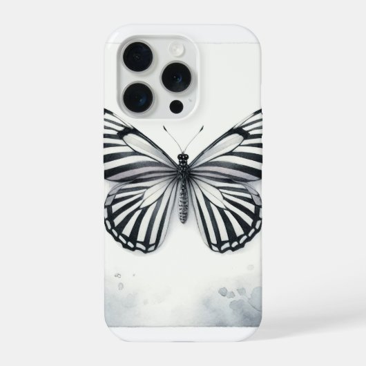 Zebra Butterfly Watercolor AREF295 - Watercolor iPhone Hoesje (Achterkant)