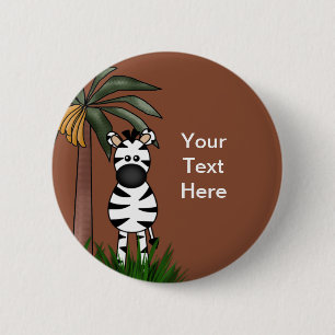 Zebra Buttonnen Ronde Button 5,7 Cm