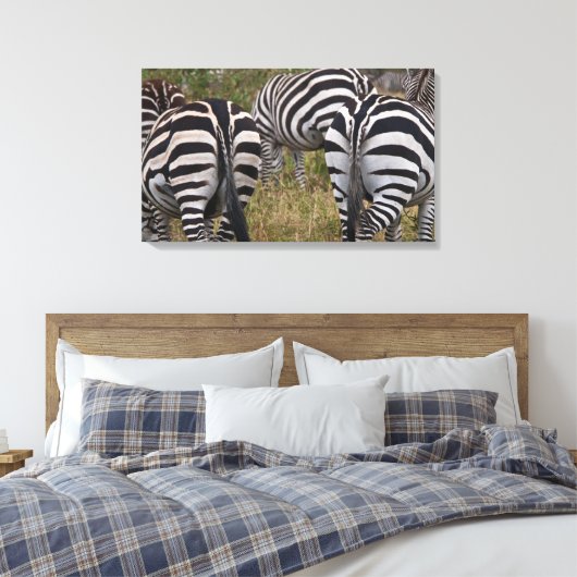 Zebra Butts Canvas Art Print (Insitu (Slaapkamer))
