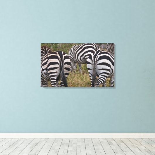 Zebra Butts Canvas Art Print (Insitu (Houten vloer))