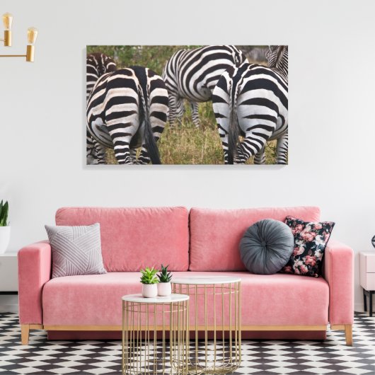 Zebra Butts Canvas Art Print (Insitu (Woonkamer))